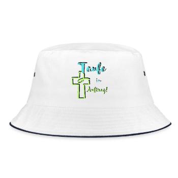Baptism on behalf of the fish dips into the cross Baptismal feast - Bucket Hat - white/navy - Front