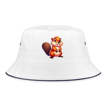 Bieber - Bucket Hat - Weiß/Navy - Vorne