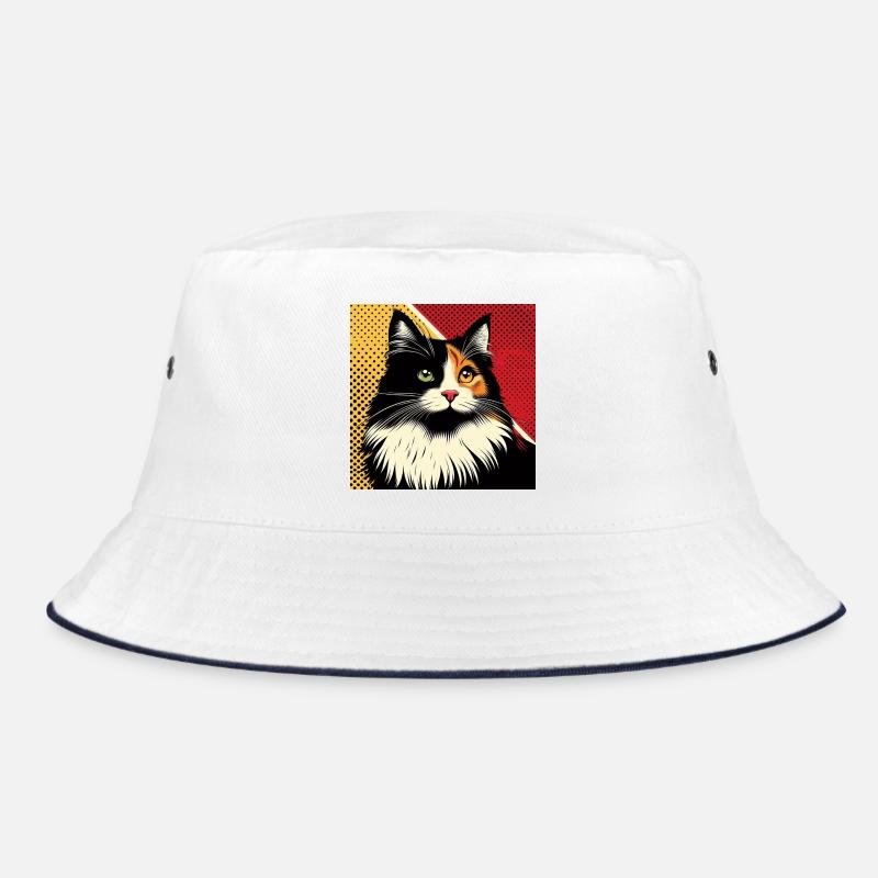 Cat 1 2 - Bucket Hat - white/navy