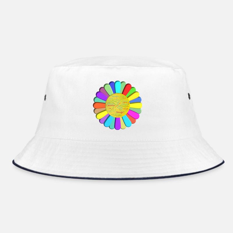 fleur multicouleurs - Bob - blanc/marine