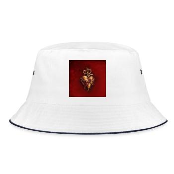 Heart of passion, romance and love. - Bucket Hat - white/navy - Front
