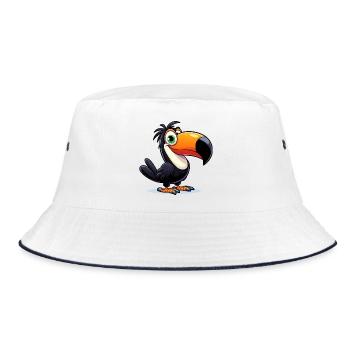 Tukan - Bucket Hat - Weiß/Navy - Vorne