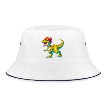 Dinosaur - Bucket Hat - white/navy - Front