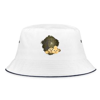 Halloween Spuk: Kürbisse und Netz - Bucket Hat - Weiß/Navy - Vorne
