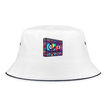 VHS and chill? 90s VHS Cassette - Pure Nostalgia - Bucket Hat - white/navy - Front