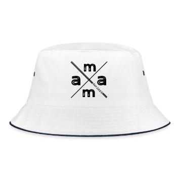Mama Established 2023 – Vintage Minimalist Design - Bucket Hat - Weiß/Navy - Vorne