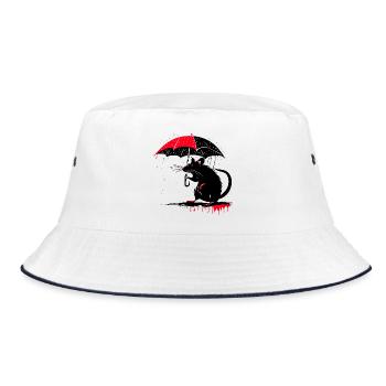 Rat avec parapluie – mauvais temps - Bob - blanc/marine - Devant