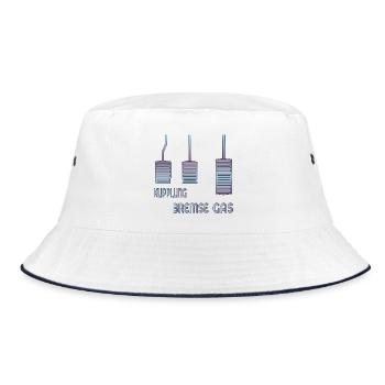 KUPPLUNG BREMSE GAS PEDALE - Bucket Hat - Weiß/Navy - Vorne