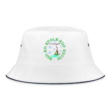 SKIANFÄNGER DINOSAURIER STOLZ SKISPORT - Bucket Hat - Weiß/Navy - Vorne