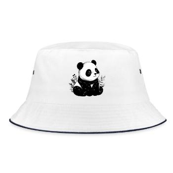 Panda - Bucket Hat - white/navy - Front