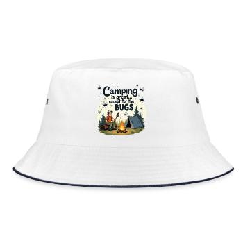 Camping ist großartig bis auf die nervigen Mücken! - Bucket Hat - Weiß/Navy - Vorne
