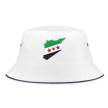 Freies Syrien Flagge - Bucket Hat - Weiß/Navy - Vorne