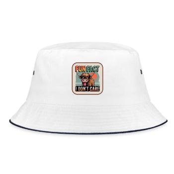 Fun Fact Cow I Don't Care - Bucket Hat - white/navy - Front
