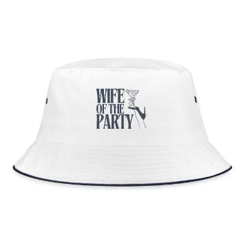 Wife of the Party - Cocktail Edition - Bucket Hat - Weiß/Navy - Vorne
