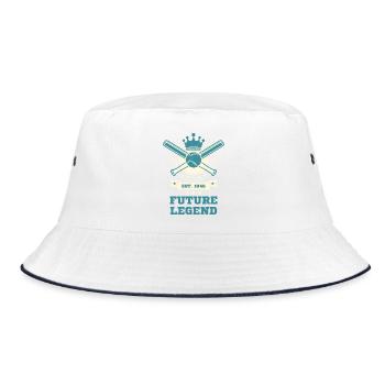 Retro Baseball Future Legend – Sportmotiv - Bucket Hat - Weiß/Navy - Vorne