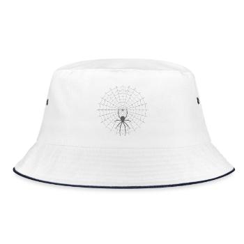 Spider Web Silhouette - Bucket Hat - white/navy - Front