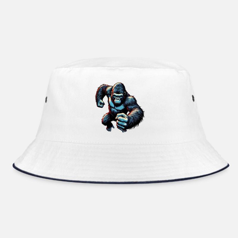 Gorilla - Bucket Hat - Weiß/Navy