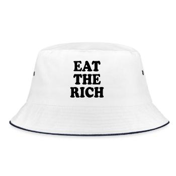 Eat the rich - Bucket Hat - white/navy - Front