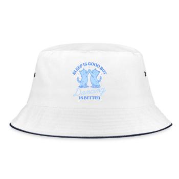 Sleep Is Good But Dancing Is Better - Bucket Hat - white/navy - Front