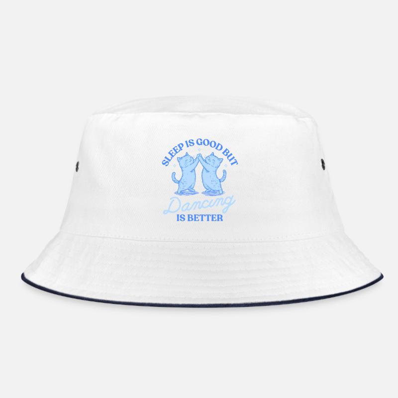 Sleep Is Good But Dancing Is Better - Bucket Hat - Weiß/Navy
