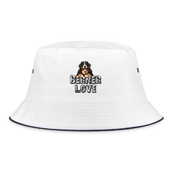 Berner Sennenhund - Bucket Hat - Weiß/Navy - Vorne