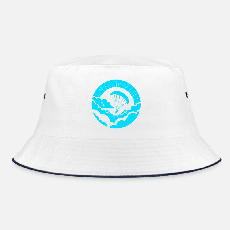 Paraglider über den Wolken - Bucket Hat - Weiß/Navy
