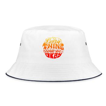 Everything Will Be Okay – Flame Lettering - Bucket Hat - white/navy - Front