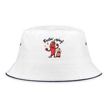 Feelin' Spicy Pepper - Bucket Hat - Weiß/Navy - Vorne