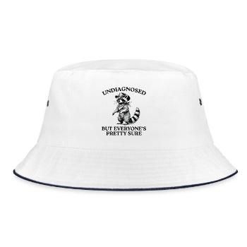 Undiagnosed But Everyone's Pretty Sure - Bucket Hat - white/navy - Front