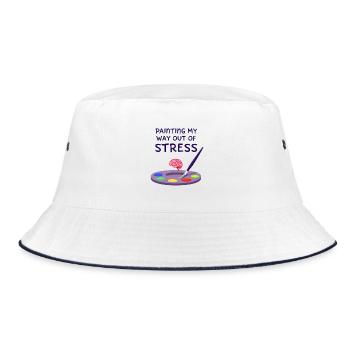 Painting My Way Out of Stress - Bucket Hat - white/navy - Front