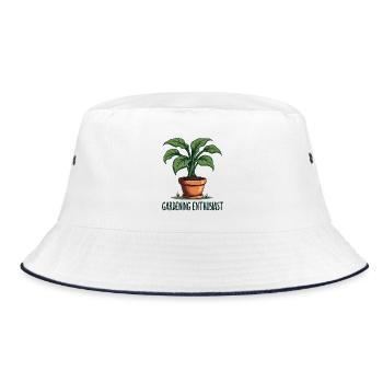 Gardening Enthusiast - Bucket Hat - Weiß/Navy - Vorne