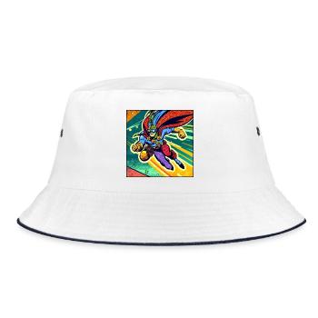 Superheld - Bucket Hat - Weiß/Navy - Vorne