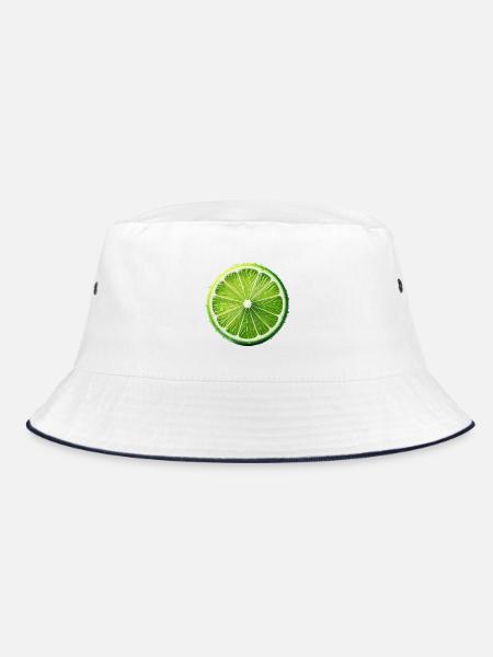 Lime - Bucket Hat - white/navy - Front