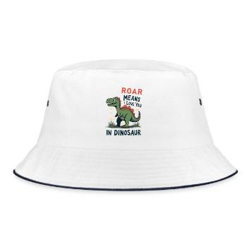 Roar Means I Love You - Bucket Hat - Weiß/Navy - Vorne