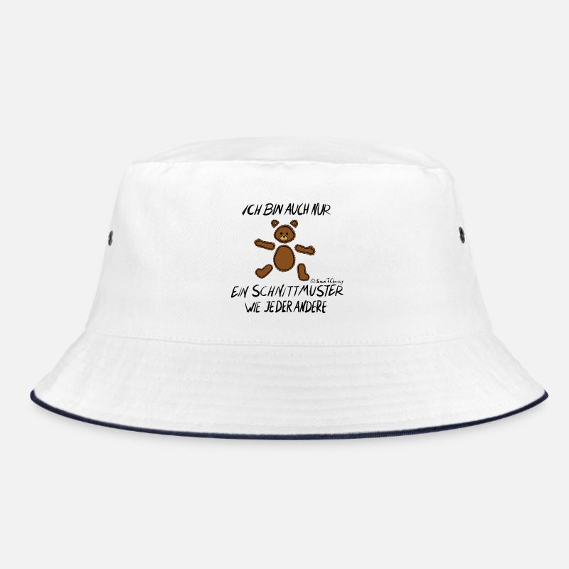 Muster Bärchen - Bucket Hat - Weiß/Navy