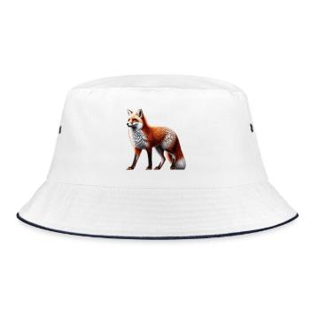 Fuchs - Bucket Hat - Weiß/Navy - Vorne