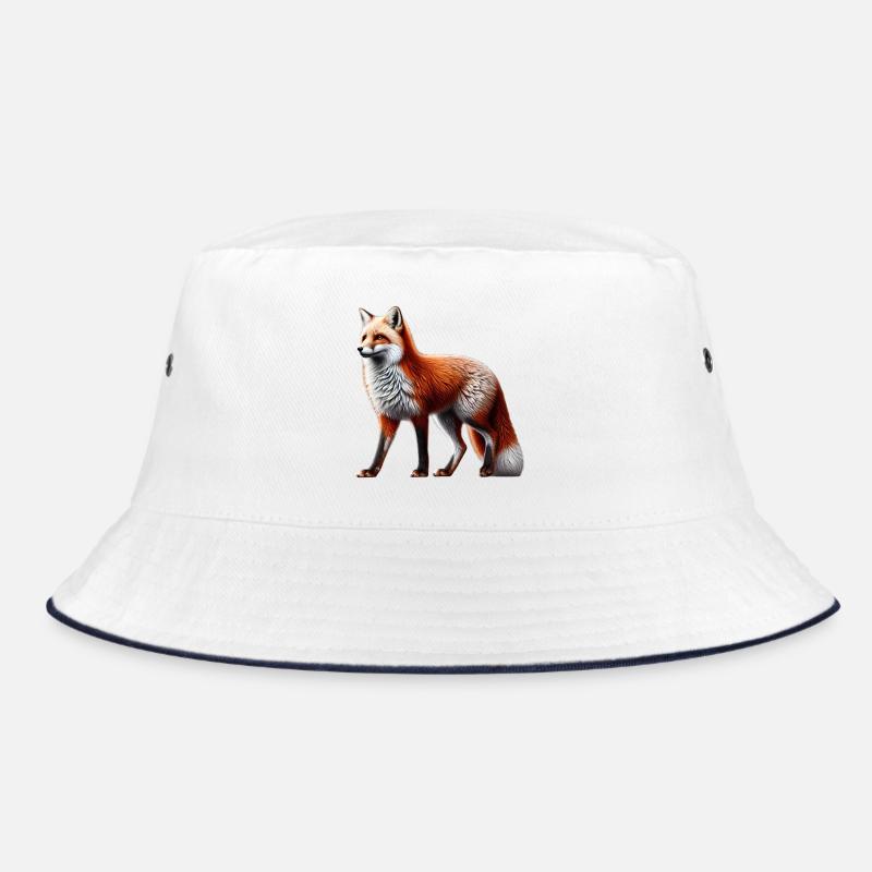 Fuchs - Bucket Hat - Weiß/Navy