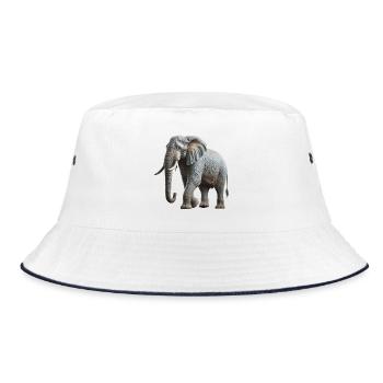 Elefant - Bucket Hat - Weiß/Navy - Vorne