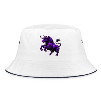 Stier - Bucket Hat - Weiß/Navy - Vorne