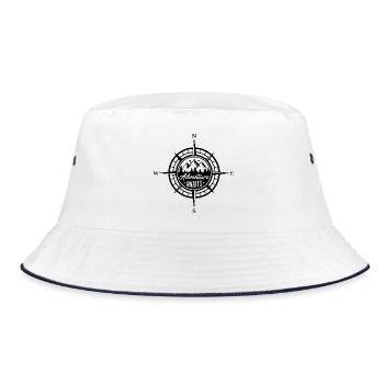 Mountains - Adventure Awaits - Bucket Hat - white/navy - Front