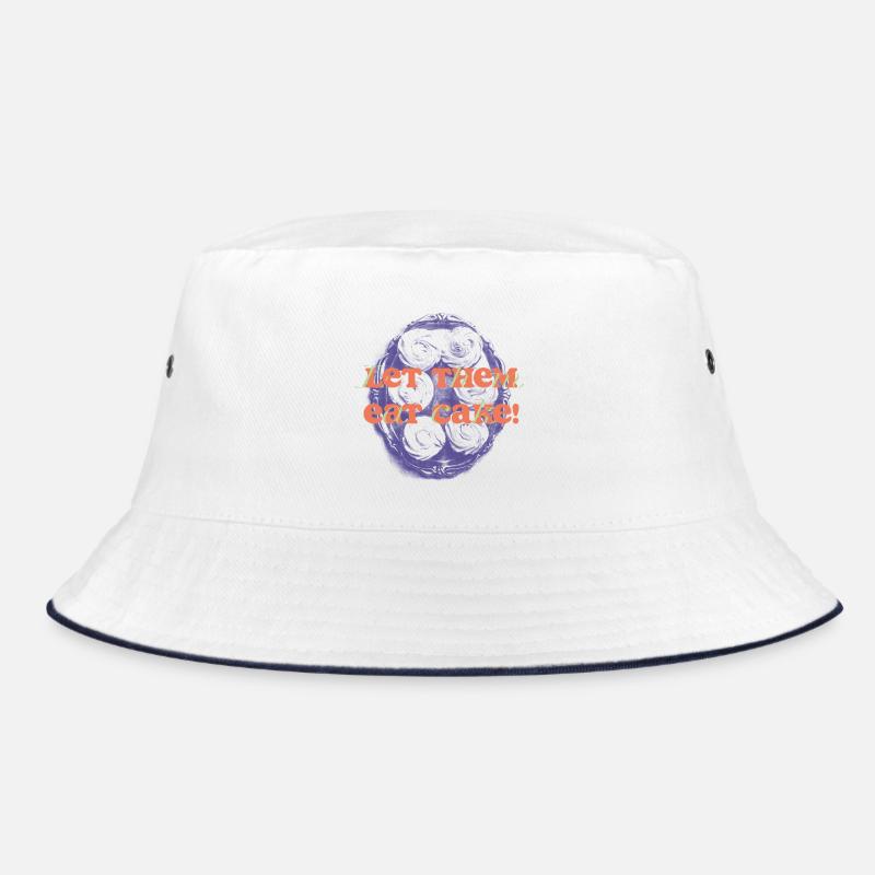 Let Them Eat Cake Statement - Bucket Hat - Weiß/Navy