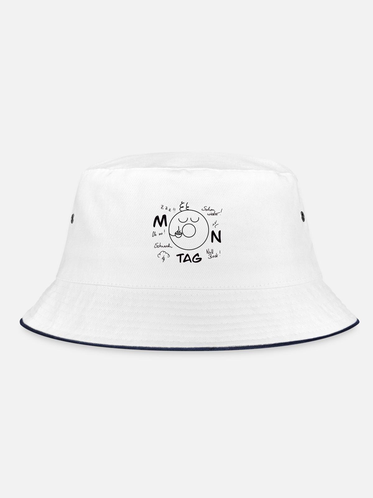 Monday Blues - Bucket Hat - white/navy - Front