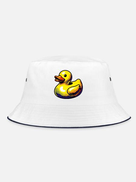 Ente Ente Ente Ente Ente - Bucket Hat - Weiß/Navy - Vorne