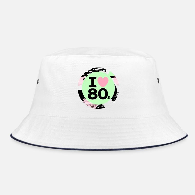  I ♥ 80s – Neon Retro Vibes Bucket Hat