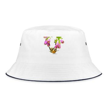 Bee mosaic with realistic effect - Bucket Hat - white/navy - Front