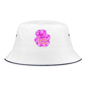 Cotton Candy Thinking swirl - Bucket Hat - white/navy - Front