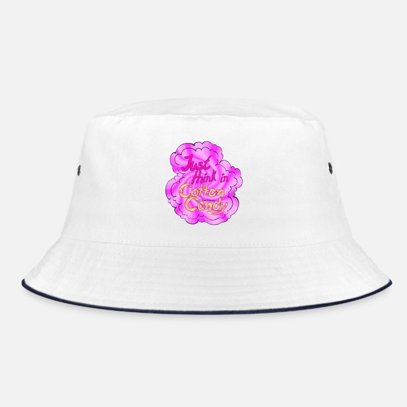 Cotton Candy Thinking swirl - Bucket Hat - white/navy