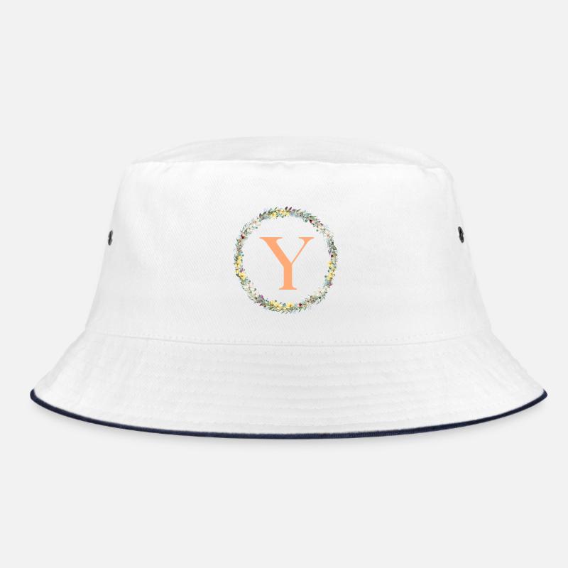 Y Monogramm, Blumen-Kranz, personalisierbar Bucket Hat