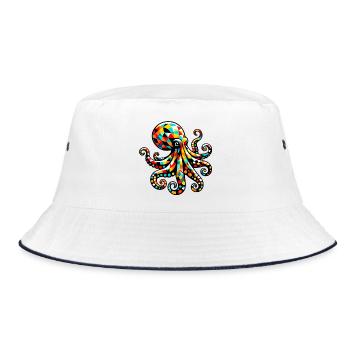 Octopus - Bucket Hat - white/navy - Front