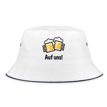 XAufuns! – 2 Bayrische Originale (2) - Bucket Hat - Weiß/Navy - Vorne